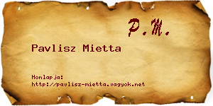 Pavlisz Mietta névjegykártya